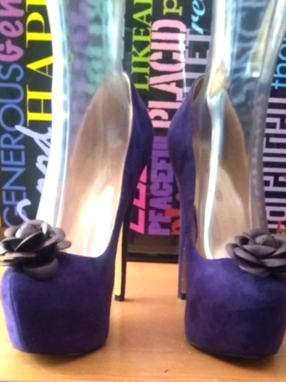 Purple Suede Platform Stiletto Pumps!.